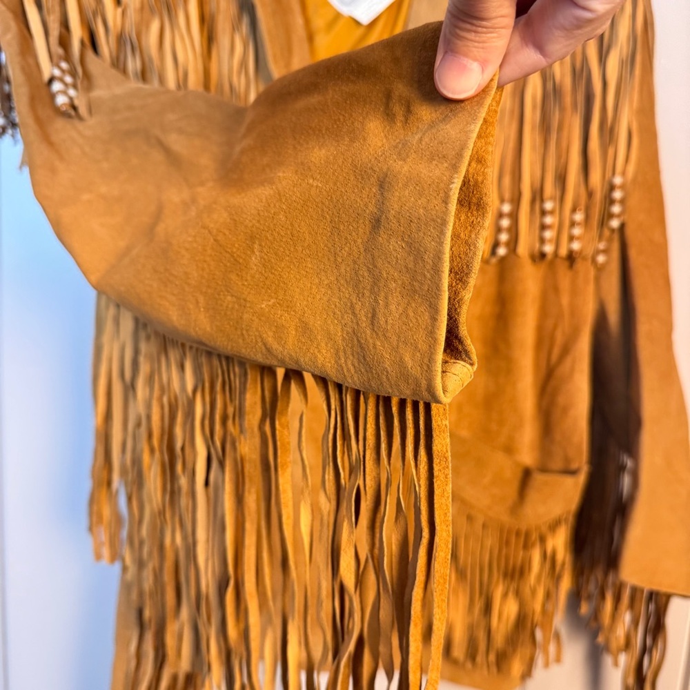 Vintage Desperado Suede Fringe Beaded Jacket – Western Boho Style Size 1 X - Picture 8 of 16
